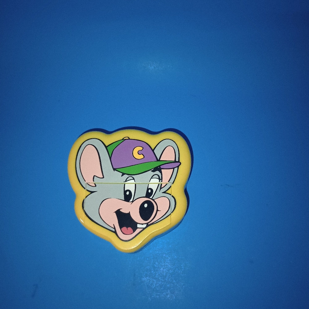 Chuck E. Cheese's Plastic Prize Storage Container Small 4"x4" Yellow With Logo